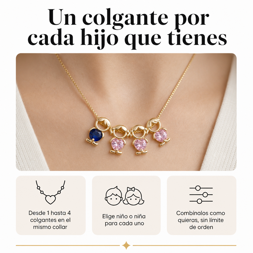 Collar de Colgantes Personalizados de Hijos